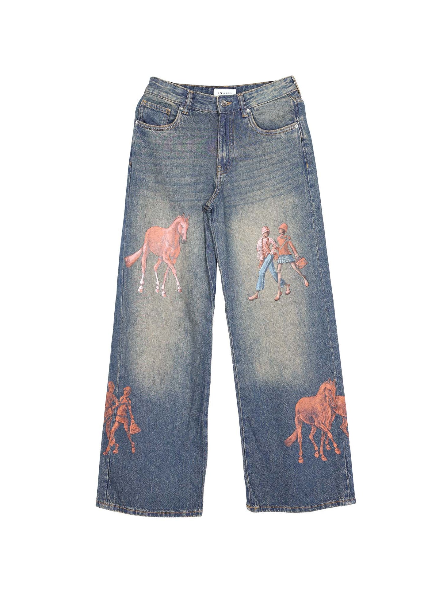 Wide Denim Jeans - Women and Horses